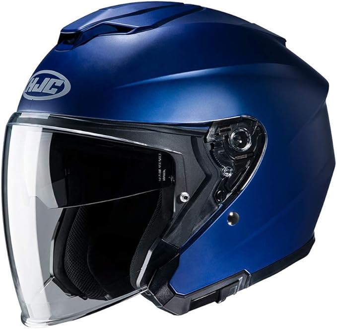 hjc helmets i30 纯金属黑色喷气式头盔,带遮阳板摩托车头盔